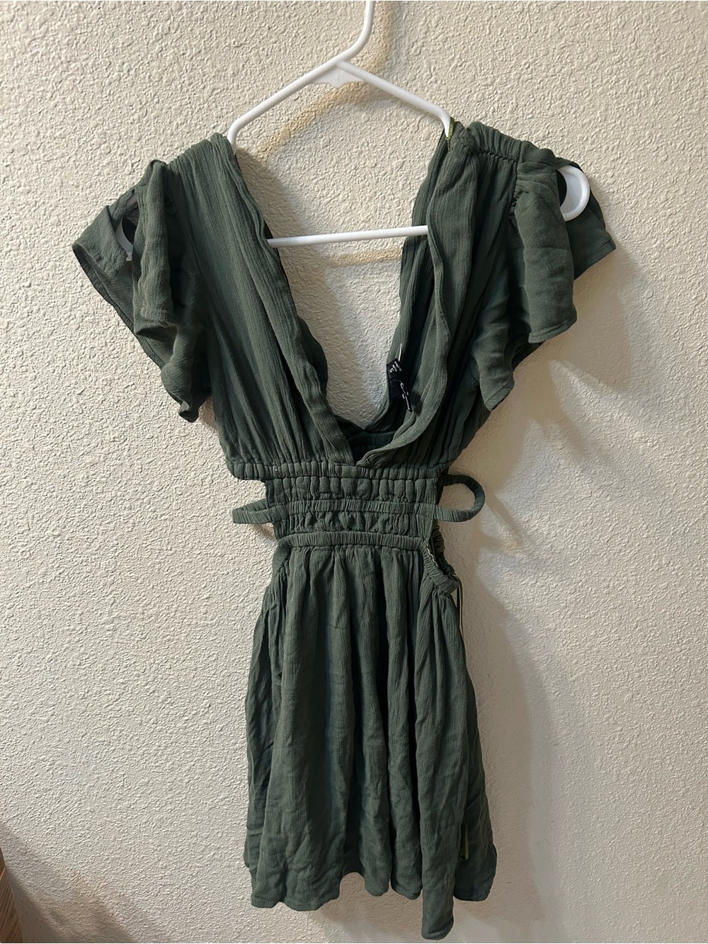 Windsor Smocked Waist Mini Dress color SAGE